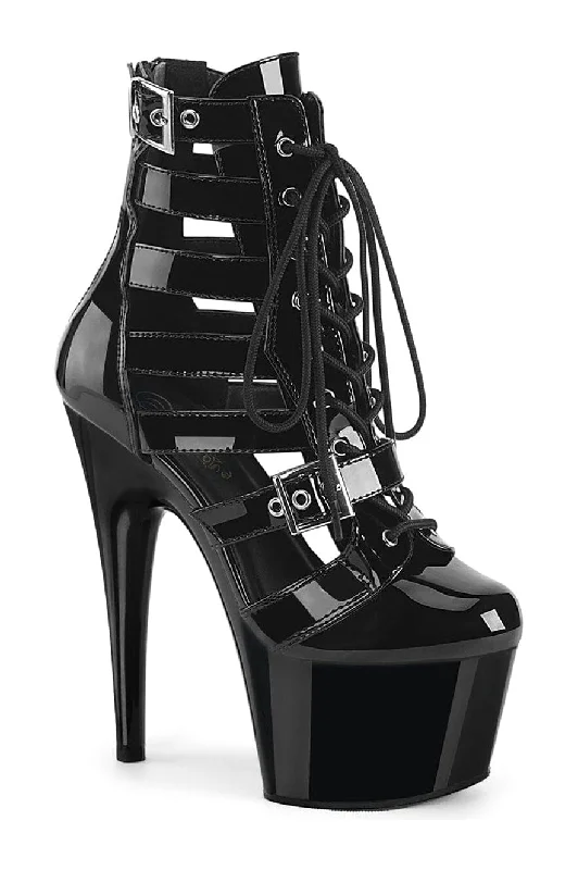 ADORE-1013MST Black Patent Ankle Boot