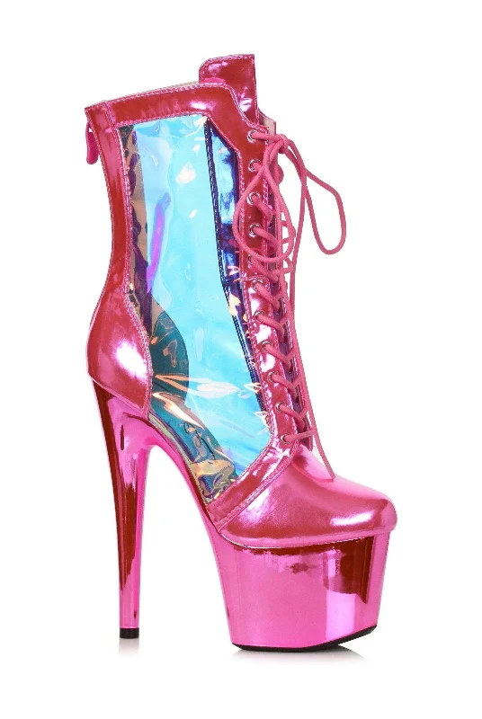 Ellie Shoes 709-TRACY Stiletto Hologram Ankle Bootie