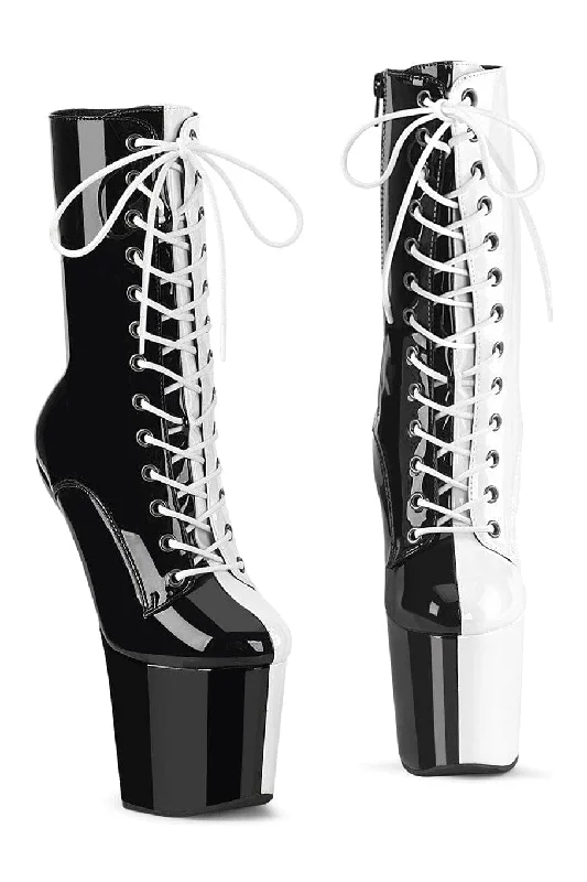 CRAZE-1040TT Black Patent Ankle Boot