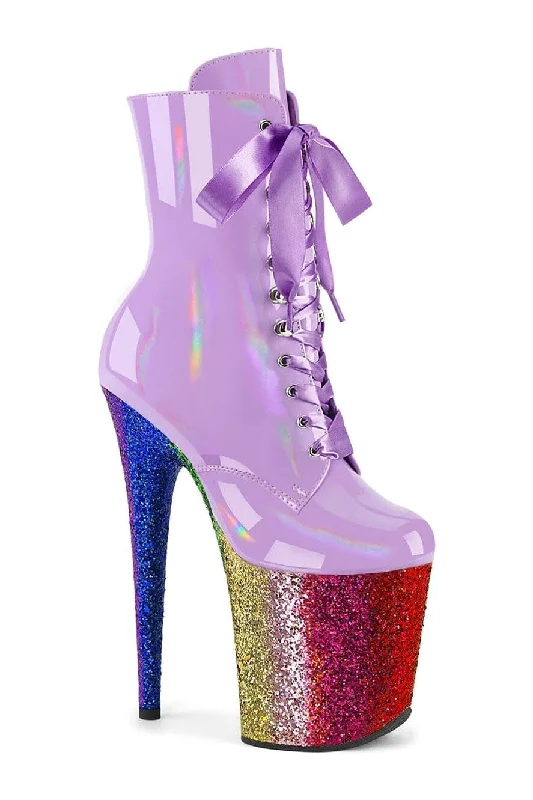 FLAMINGO-1020HG Purple Patent Ankle Boot