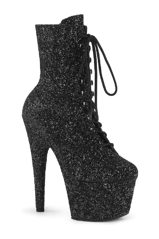 ADORE-1020GWR Black Glitter Ankle Boot