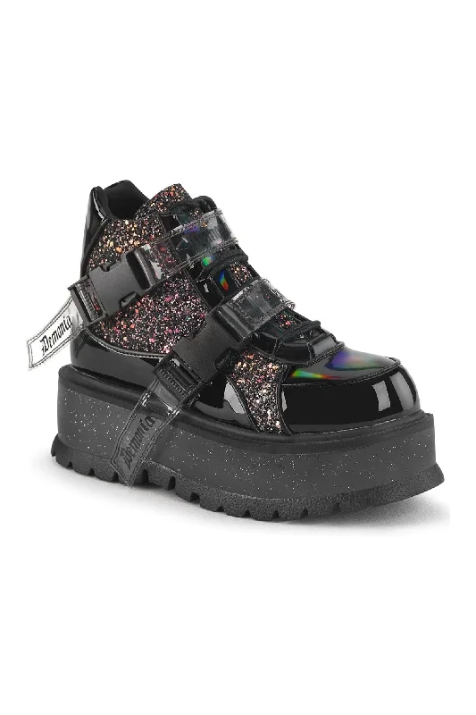 SLACKER-50 Black Glitter Ankle Boot