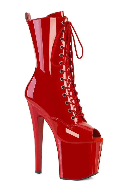 ENCHANT-1041 Red Patent Ankle Boot