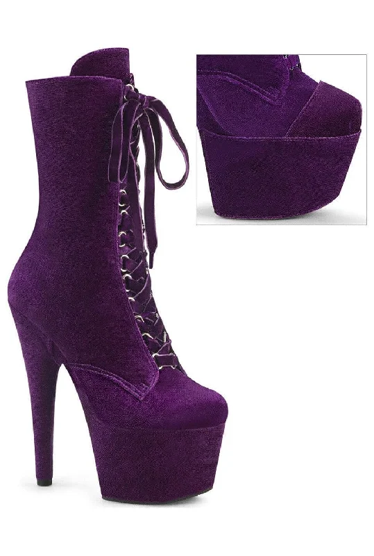 ADORE-1045VEL Purple Velvet Ankle Boot