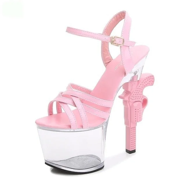 Sexy Summer Sandals for Women Transparent Patent Leather High Heel Pumps