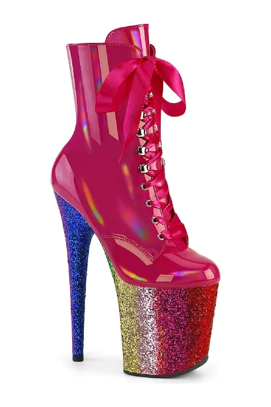 FLAMINGO-1020HG Fuchsia Patent Ankle Boot