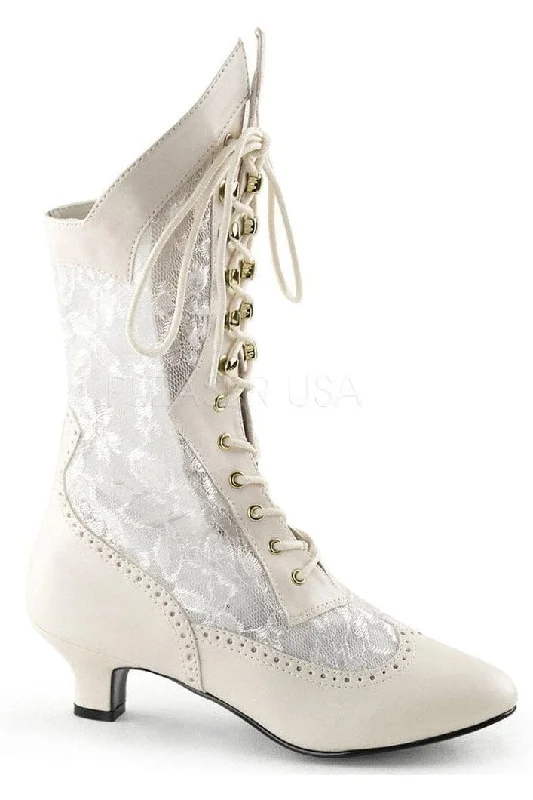 SS-DAME-115 Ankle Boot | Ivory   Lace