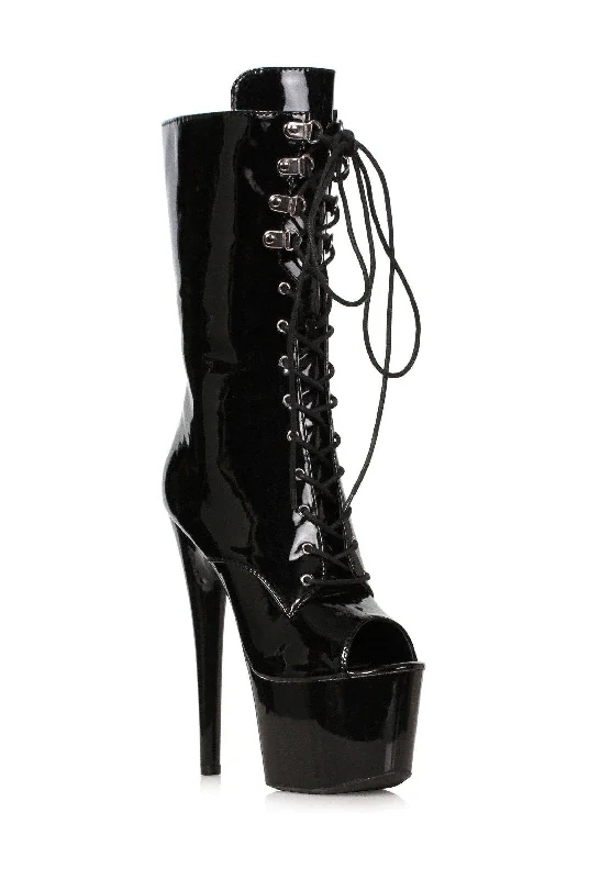 Ellie Shoes 709-TORI Stiletto Peep Toe Ankle Boots