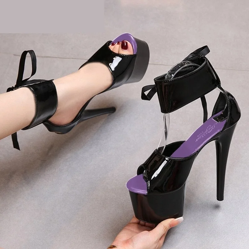 Women's Summer Party Style Mixed Colors Ankle Strap Hi-Heel Pumps