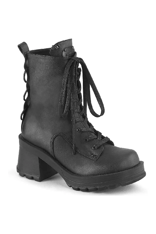 BRATTY-50 Black Vegan Leather Ankle Boot