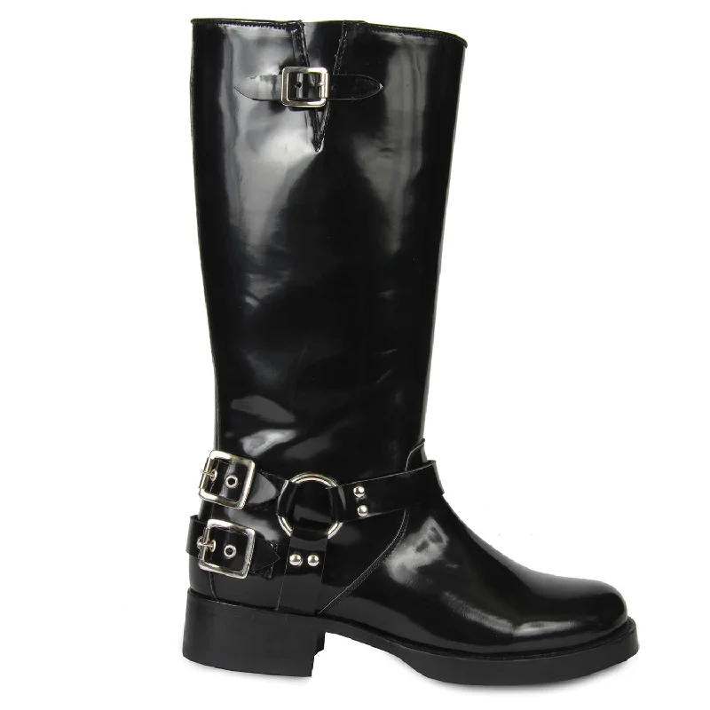 TALL BIKER BLACK PATENT