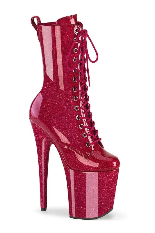 FLAMINGO-1040GP Fuchsia Glitter Patent Ankle Boot