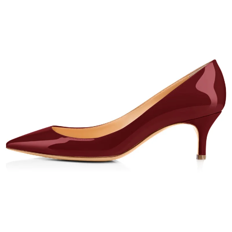 Onlymaker Pumps Burgundy 2.5 inches Heels