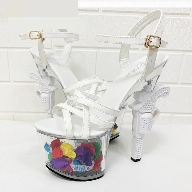 Sexy High Heel Patent Leather Pumps Transparent Summer Sandals for Women