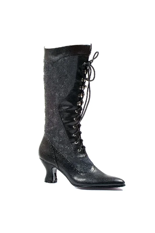 Ellie 253-REBECCA 2.5" Ankle Boot With Lace And Zipper