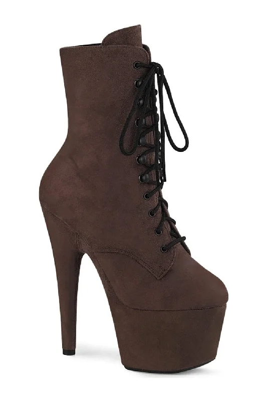 ADORE-1020FS Brown Faux Suede Ankle Boot