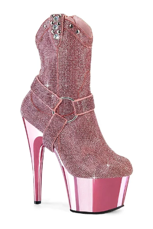 ADORE-1029CHRS Pink Faux Suede Ankle Boot