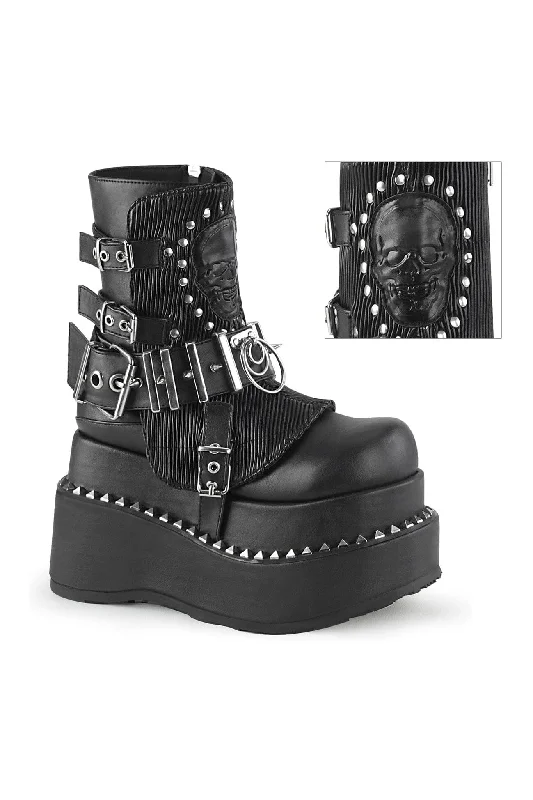 BEAR-150 Black Vegan Leather Ankle Boot