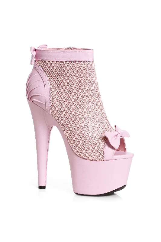 Ellie 709-FRANCESCA 7" Platform Open Toe Ankle Bootie