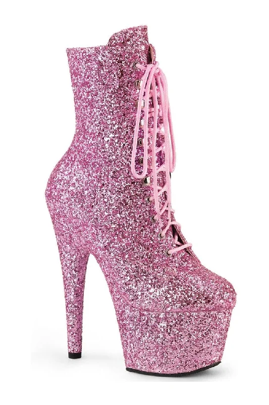 ADORE-1020GWR Pink Glitter Ankle Boot