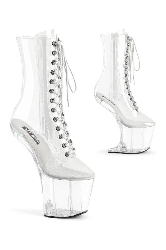 CRAZE-1040C Clear Vinyl Ankle Boot