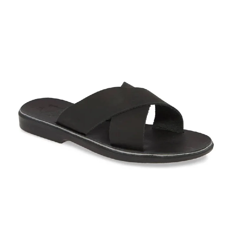 Isla - Suede Leather Slip On Sandal | Black Suede