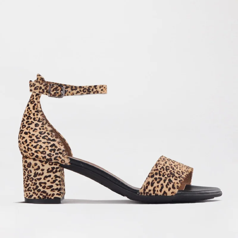 Ankle Strap Block Heel Sandal in Cheetah Print - 11879