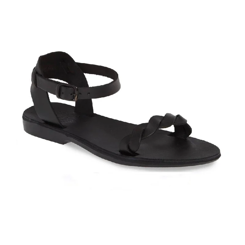 Arden - Leather Ankle Strap Sandal | Black