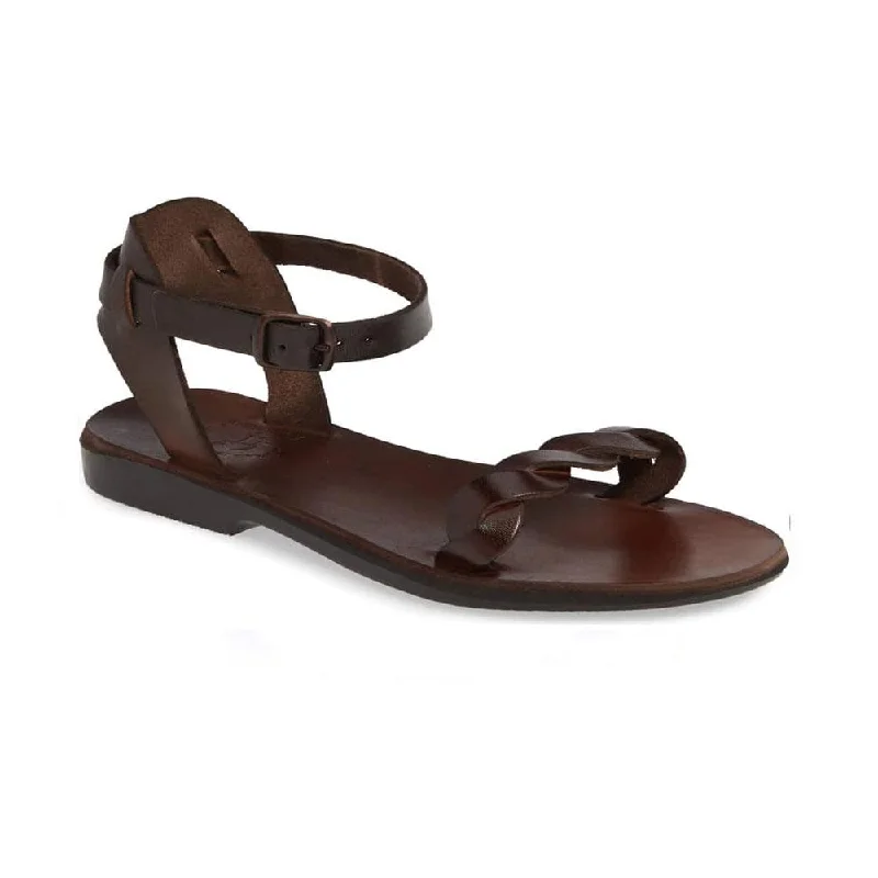 Arden - Leather Ankle Strap Sandal | Brown