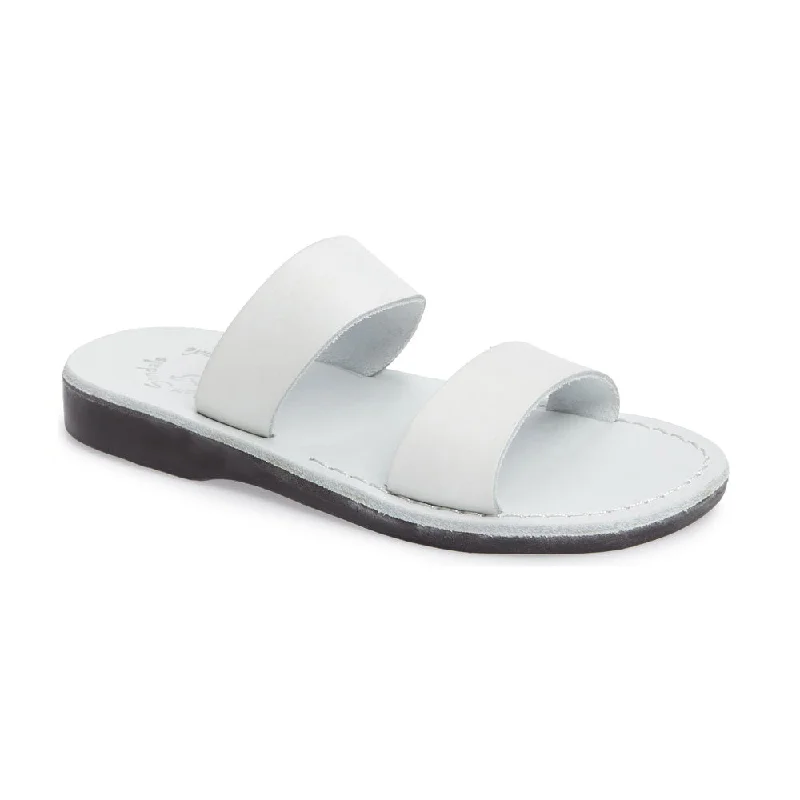 Aviv - Leather Wide Strap Sandal | White