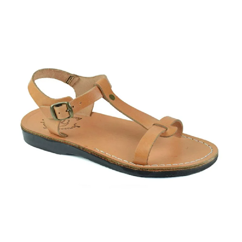 Bathsheba - Leather T Strap Sandal | Tan