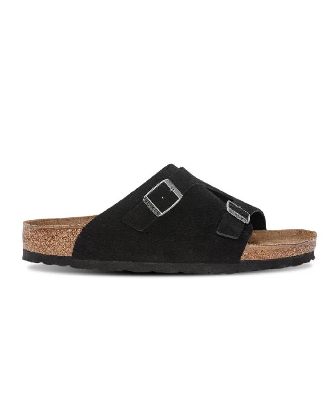 Birkenstock Zurich Suede Leather Black Sandals