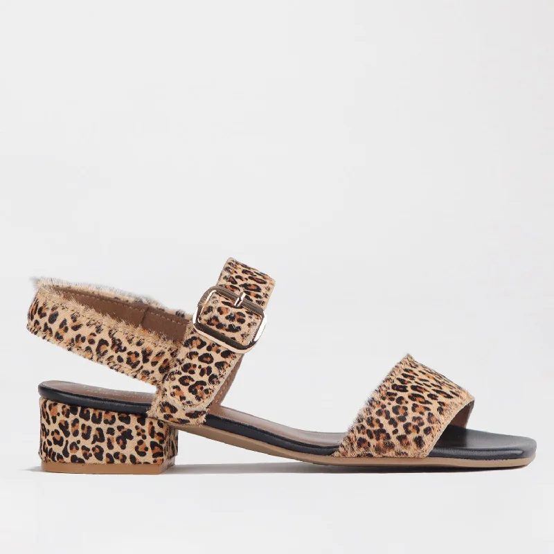 Block Heel Sandal in Cheetah Print - 12408