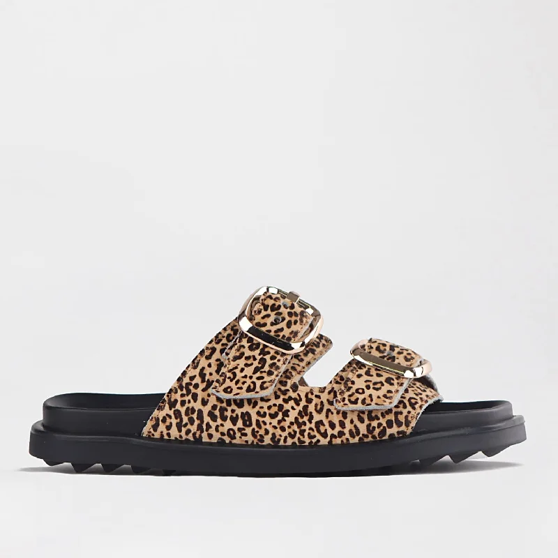 Double Buckle Birk Mules in Cheetah Print - 12681