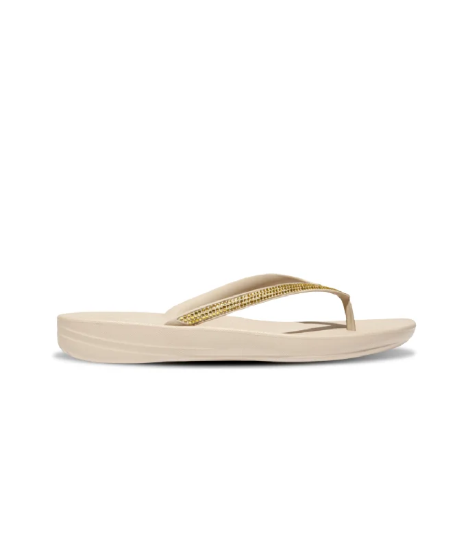 FitFlop iQushion Sparkle Thongs Stone