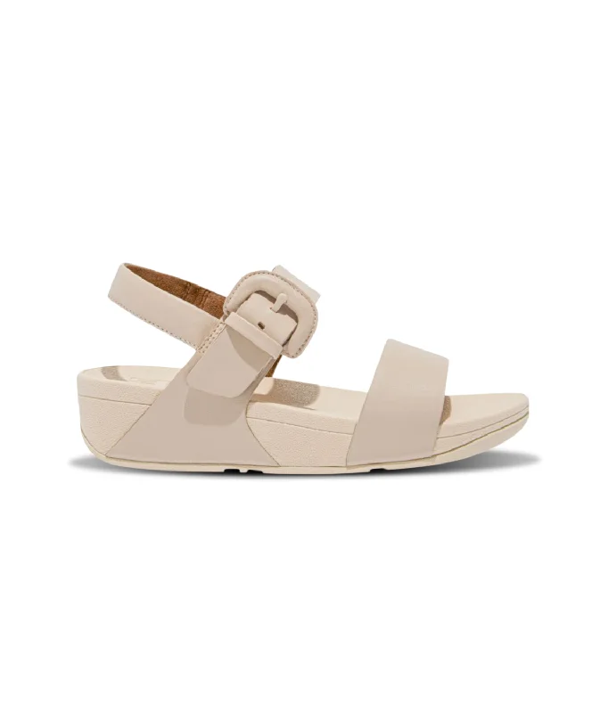 Fitflop Lulu Leather Covered Buckle Back Strap Sandal Stone Beige