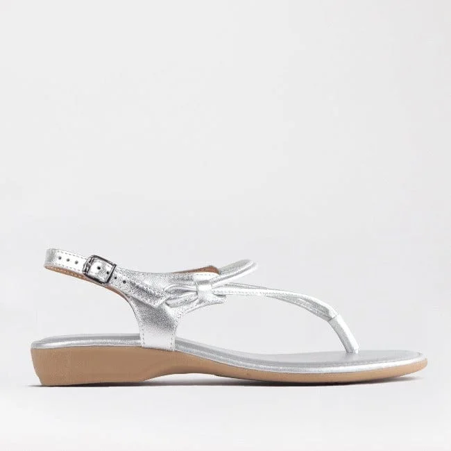 Women's Thong Flat Sandal in Silver - 10732