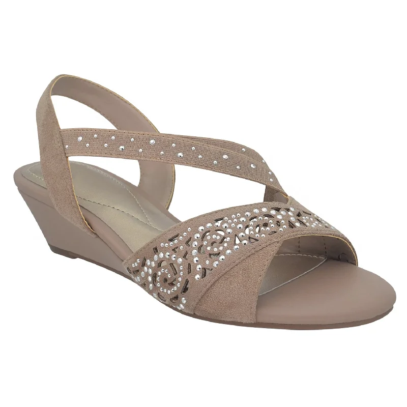 Grace Stretch Wedge Sandal with Memory Foam