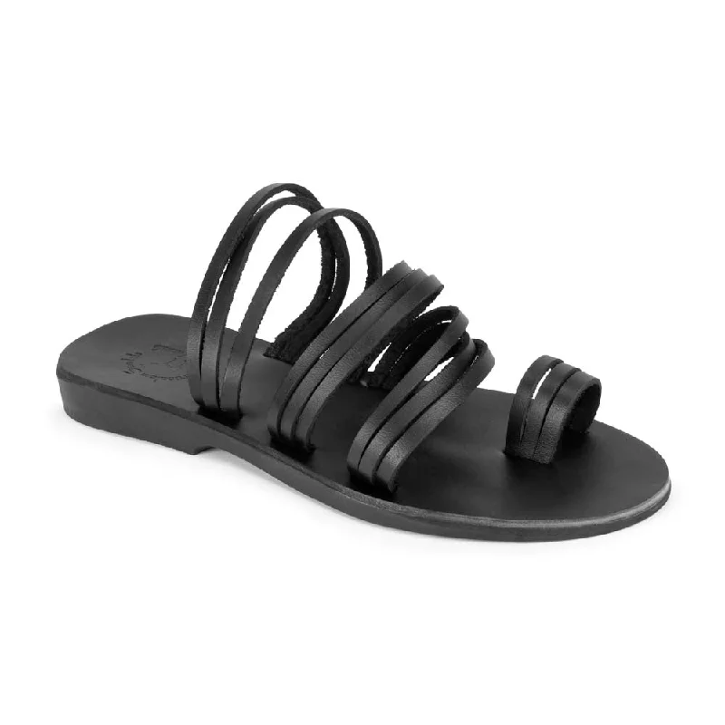 Layla - Leather Thin Strap Sandal | Black