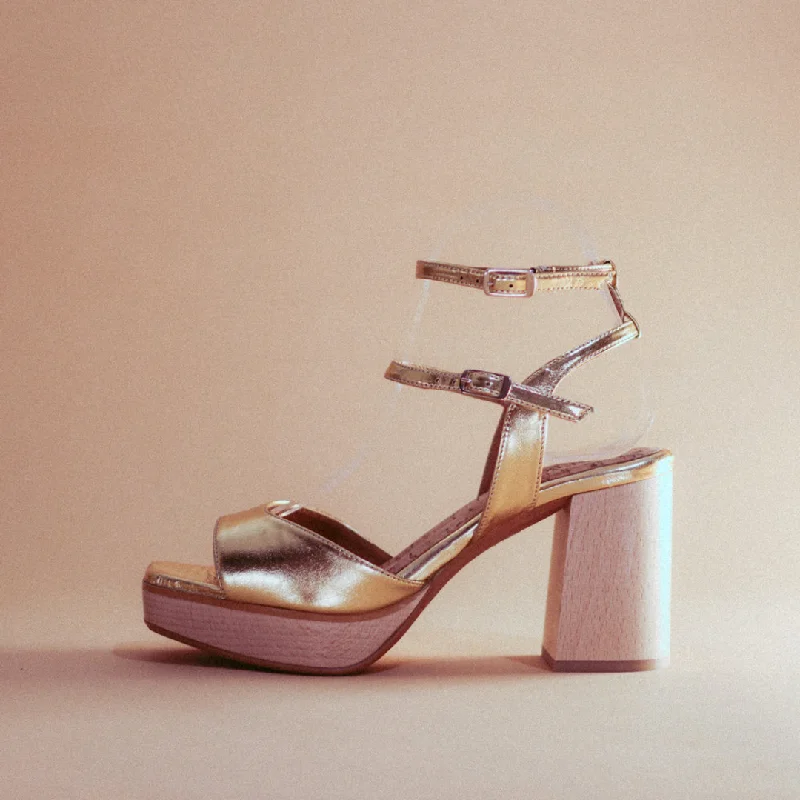 Lola Platform Sandal in Gold from Bhava