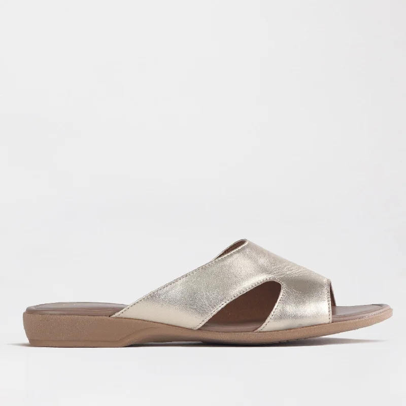 Mule Flat Sandal Gold- 12407