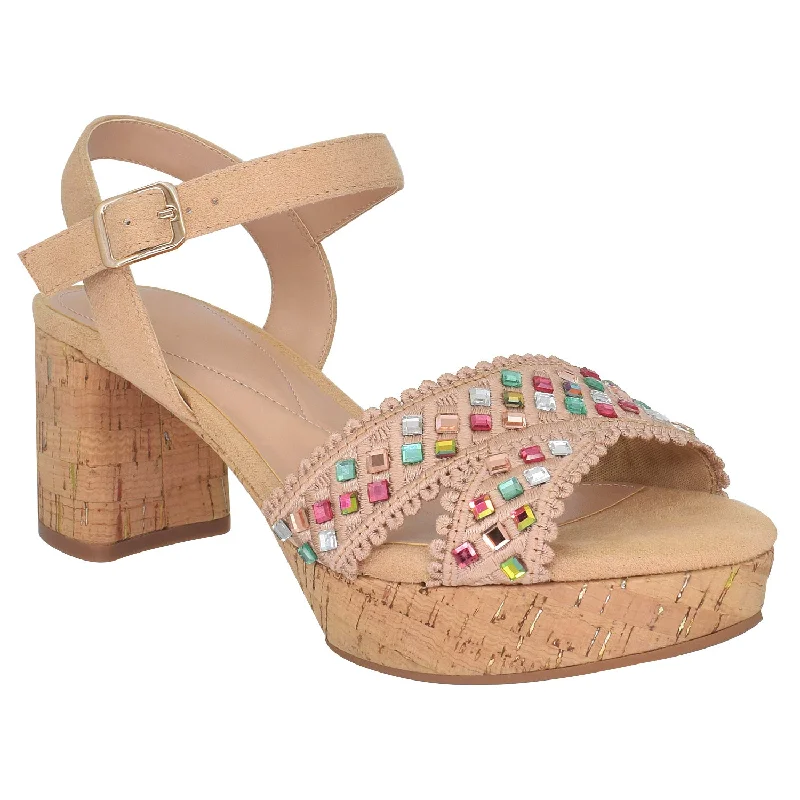 Nicolette Bling Platform Sandal with Memory Foam