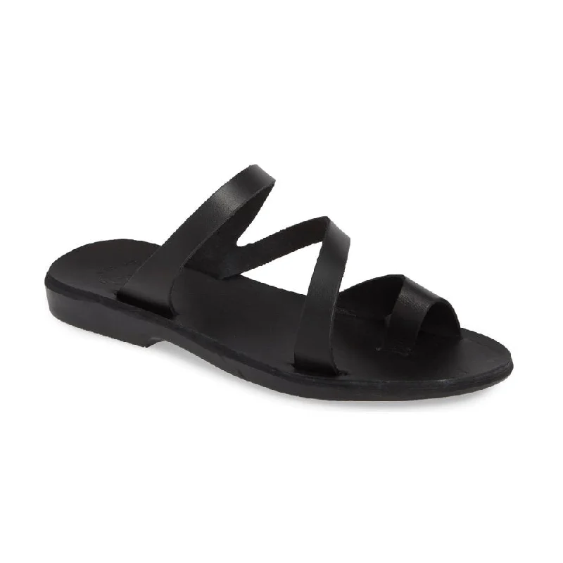 Noah - Leather Slide On Sandal | Black