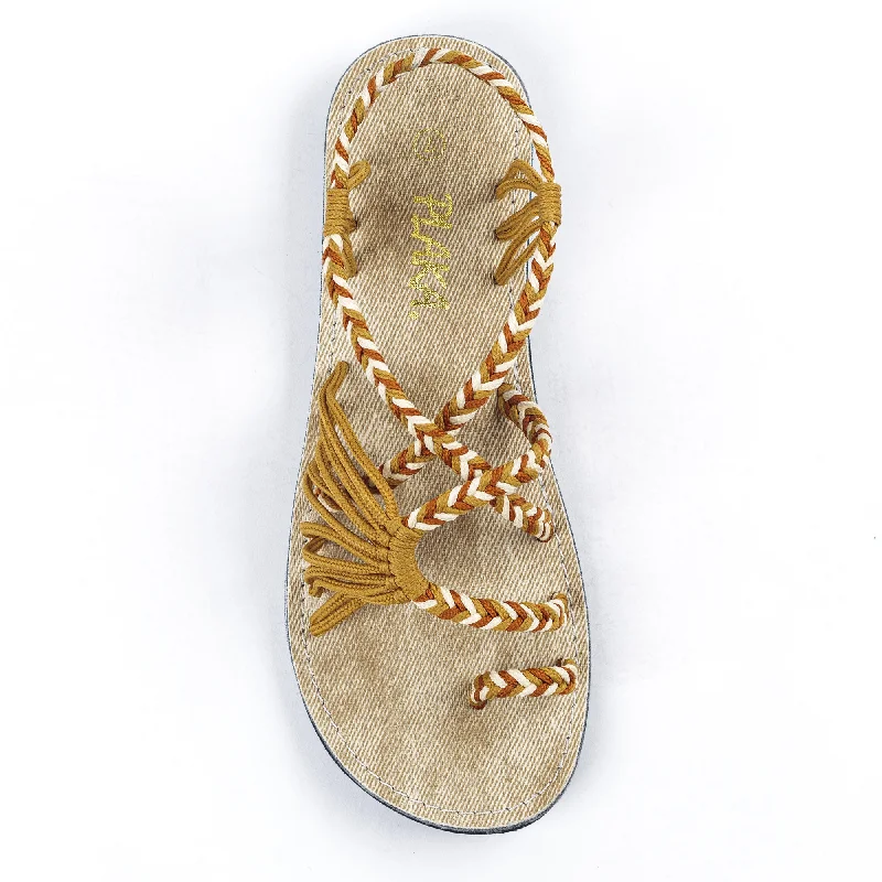 Palm Leaf Flat Women's Sandals | Negev