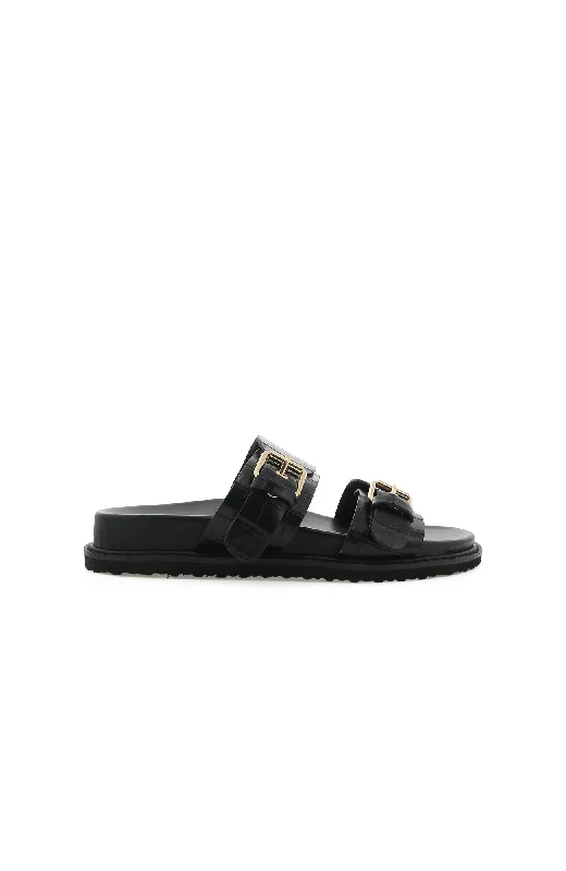 Raiden Sandal Black Croc