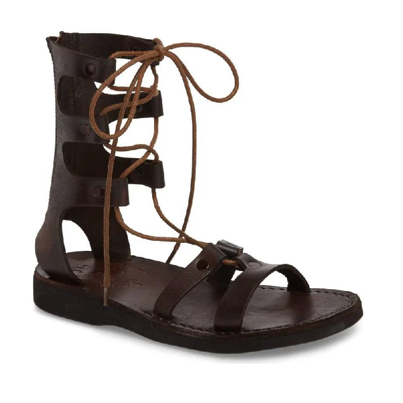 Rebecca - Leather Gladiator Lace Up Sandal | Brown