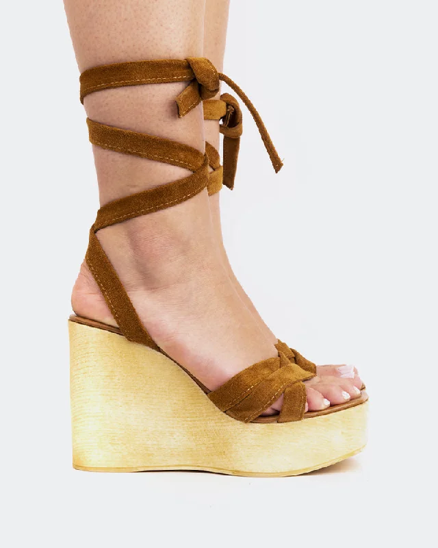Plus Size Women's Wide - Width Platform Sandals in Black for Added Comfort and HeightSybille Tan Suede Plus Size Women's Wide - Width Platform Sandals in Black for Added Comfort and HeightSybille Tan Suede