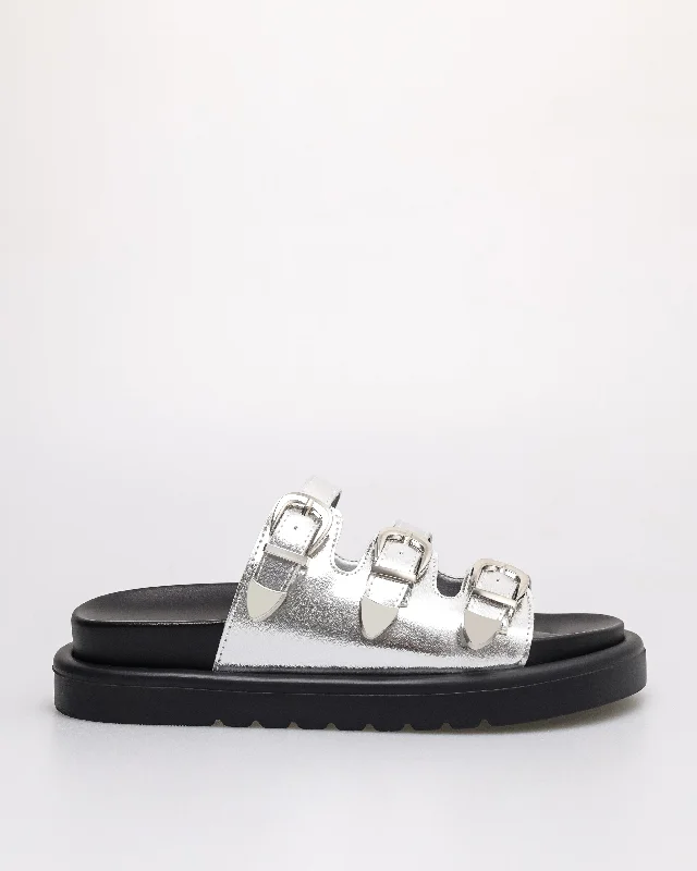 Tomaz NN397 Ladies Triple Strap Sandals (Silver)