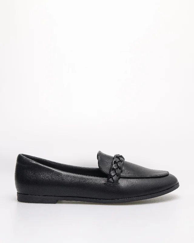 Tomaz NN490 Ladies Braided Flats (Black)