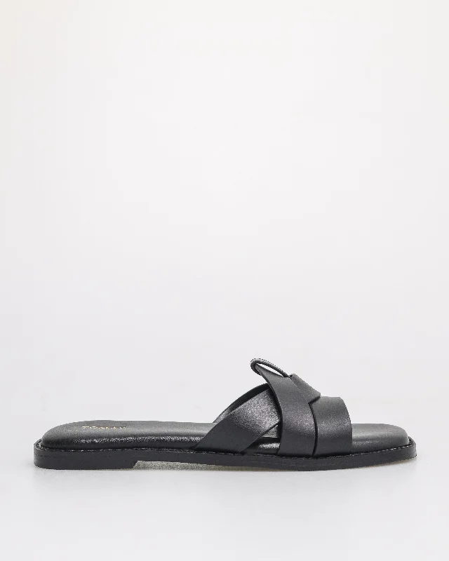 Tomaz YX185 Ladies Crossover Sandals (Black)